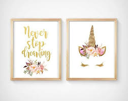 Gold Unicorn Face Print Nursery Printable Art Unicorn Baby Girl Room Decor Baby Girl Nursery Decor Nursery Decor Girl