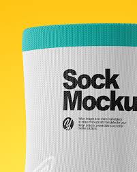 Free mockup in psd format. Sock Mockup In Apparel Mockups On Yellow Images Object Mockups