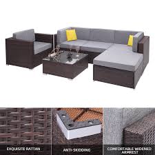 us warehouse 6 adet veranda pe hasir rattan kose koltuk takimi acik rattan kanepe garden sofas aliexpress