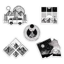 Among The Wild Out There Sticker Pack Stickers Packs Black Stickers Nature Stickers