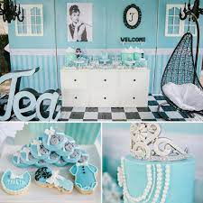 Tiffany Baby Shower Ideas Breakfast At Tiffany S Brunch Tiffany Baby Showers Baby Shower Invitations Diy Tea Party Baby Shower