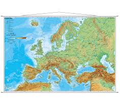 Die europakarte / landkarte von europa. Landkarte Europa Physisch Mit Leisten 95 X 66 Cm Persen