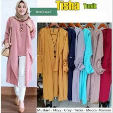 Baju atasan blouse tunik wanita baju muslim blus muslim rafanda tunik toska xl terbaru di lapak mitra solution | bukalapak. Harga Tunik Blouse Dress Atasan Muslim Terbaik Juni 2021 Shopee Indonesia