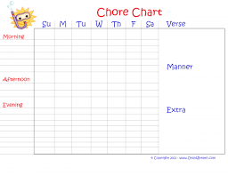 free customizable printable chore chart for kids download