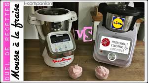 Duel De Recettes Mousse A La Fraise Monsieur Cuisine Connect Vs I Companion Sand Cook Look Youtube