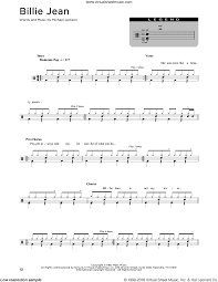 Drums channels are completely removed from the original songs as you can hear from the samples for making you play along and record your own drums with your favorite bands. Jackson Billie Jean Sheet Music For Drums Percussions V3 Sheet Music Drum Sheet Music Drum Music