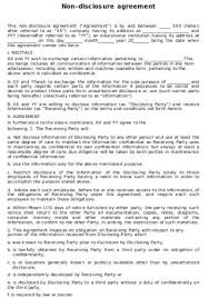 This includes not exposing the information to unauthorized third parties and also promising not to use it without the disclosing party's permission. 50 Simple Non Disclosure Agreements In Pdf Ms Word