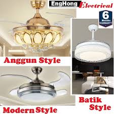 Led light systems are known to give vivid and brighter lighting than any other lighting alternatives. Enghong Premium Ceiling Fan 42inch With Led Lights Lamps Shopee Malaysia