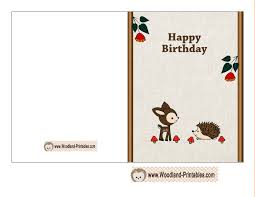 Shop birthday cards by 123print® starting at 57¢ each for postcards. Free Printable Woodland Birthday Cards Funny Birthday Cards Birthday Card Printable Funny Printable Birthday Cards