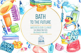 Pin the clipart you like. Baby Bath Time Watercolor Clipart Pre Designed Photoshop Graphics Creative Market