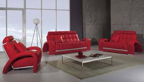 Usually ships within 6 to 10 days. Modern Leather 3 Piece Living Room Set T50 Red