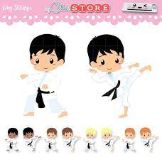Chibi Karate Kid Clipart Sport Classes Karate Taekwondo Set Png Graphic Great For Planner Stickers Paperclips Commercial Use Ok Kids Clipart Karate Kid Chibi