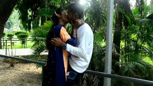 Desi boob press in park
