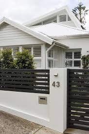 This outdoor fan helps create breezes that might be blocked by the walls of the courtyard. Fence Modern Brick Wall Designs Front House Novocom Top