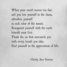 Poems And Quotes By Christy Ann Martine Nature World Moves To Fast Appreciation Gratitude Gratitude N Wisdom Quotes Gratitude Poems Good Times Quotes