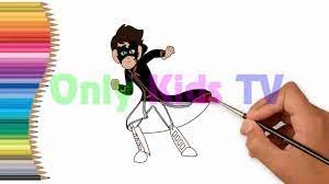 If you want a scary one, color the eyes all black and draw the moon shape with it's end points turned downwards. How To Draw Kid Kirsh In Action Only Kids Tv Youtube
