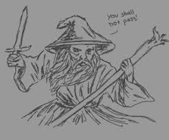 Frequently a moment of awesome (especially dying moment of awesome.) contrast with the rest shall pass. Gandalf Drawception