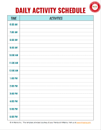 Daycare Daily Schedule Template Himama