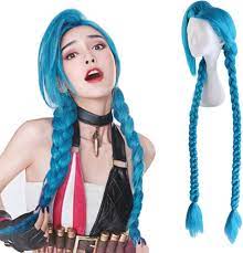 Amazon.com: Super Long Blue Braided Wig with Bangs Women Anime Game Cosplay  Costume Synthetic Hair : Clothing, Shoes & Jewelry