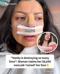 Vanity is destroying so many lives": Woman claims her $6,640 nose job  'ruined' her face (link in the comments)