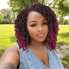 Fancy Hair Short Dreadlock Wig Faux Locs Wig Ombre Red Side Part Braided  Twist Afro Curly Synthetic Dreadlock Wigs for Black Women (1B BUG)
