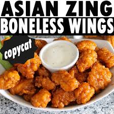 Copycat Asian Zing Boneless Chicken Wings 24 Oz Bag Boneless Chicken Wings Or Chicken T Boneless Wing Recipes Chicken Recipes Boneless Boneless Chicken Wings