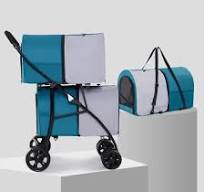 Foldable Luxury Customized Small Double Pet Stroller Twin Dog Stroller