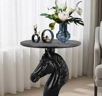 Amazon.com: Modern End Table Living Room - Horse Statue ...