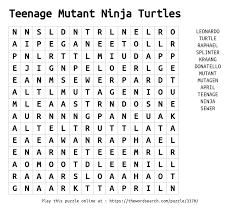 Maybe you would like to learn more about one of these? Download Word Search On Teenage Mutant Ninja Turtles
