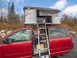 boutique roadloft minivan camper conversion roof top tent grand caravan