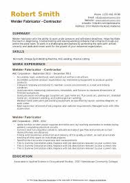 Welder Fabricator Resume Samples Qwikresume
