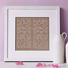 Personalised Wedding Vows Print Large Mounted Via Etsy Wedding Vows Quotes Wedding Vow Art Wedding Vows