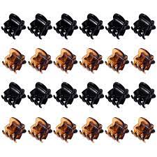 Looking for a good deal on brown clip hair? Amazon Com Mini Hair Clips Plastic Hair Claws Pins Clamps For Girls And Women 24 Pieces Black And Brown Beauty