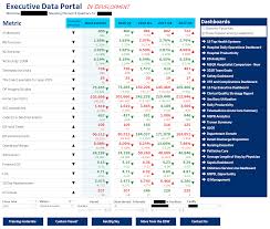 a multi measure kpi style executive data portal infused