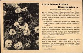 Lied Ak Als in deinem kleinen Blumengarten, Franz Menzel | akpool.