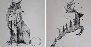 Maybe you would like to learn more about one of these? I Draw Wild Animals Using Dots And Double Exposure Bored Panda