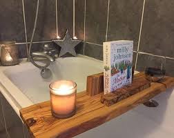 Live Edge Solid Yew Bath Caddy Bespoke Rustic Bath Board Tray Tablet Holder Free Uk P P Bath Caddy Rustic Bath Book Holders