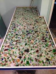 My Almost Finished Counter Top Mosaic Made With All My Beach Finds Sea Glass Crafts Beach Glass Art Sea Glass Shell