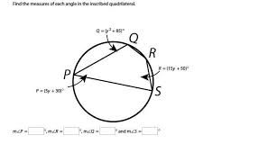 Now, add together angles d and e. Find The Measures Of Each Angle In The Inscribed Quadrilateral M P M R M Q And M S Brainly Com