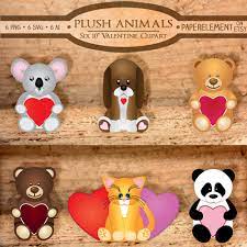 Plush Animal Clipart Stuffed Animal Clipart Valentine Etsy Plush Animals Animal Clipart Teddy Bear Clipart