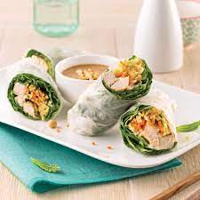 Recette rouleaux de printemps simplifiés : Rouleaux De Printemps Au Poulet Et Legumes Les Recettes De Caty Chicken And Vegetables Spring Rolls Food