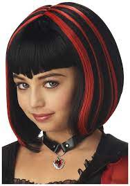 Red And Black Girls Vampire Wig Vampire Costumes And Accessories Red Wigs Wigs Costume Wigs