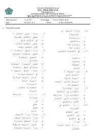 Artikel download soal uts/pts akidah akhlaq kelas 1 2 3 4 5 6 semester 2 ini saya inisiasikan untuk membantu para siswa mi dan bapak ibu guru yang memerlukan refrensi latihan soal untuk berlatih menghadapi pts genap atau uts genap. Bahasa Arab Tes Mid 2 Kls 1