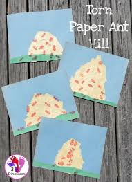 Torn Paper Ant Hills With Fingerprint Ants Easy To Make Ant Craft For Kids 3dinosaur Preschool Bugs Crafts Preschool Art Activities Summer Preschool Crafts
