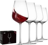 JBHO Hand Blown Italian Style Crystal Bordeaux Wine Glasses - Great Gift  Packaging - Red Wine Glasses Lead-Free Premium Crystal Clear Glass - Set of  ...