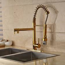 gold finish led kitchen faucet with