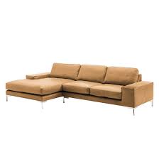 Ecksofa Lenox Ii Echtleder Ohne Kopfstutze Longchair Ottomane Davorstehend Links Cognac Gedecktes Leder Ohne Armlehnentab Sofa Ecksofas Sofa Cognac