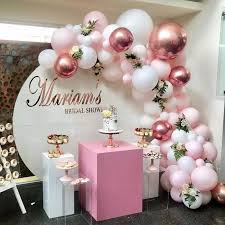 1 medium fan, 12in diameter. 101 Diy Balloons Garland Arch Kit Rose Gold Pink White Balloon For Baby Shower Bridal Shower Wedding Birthday Party Decorations Ballons Accessories Aliexpress