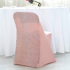 Rose Gold Spandex Stretchable Glittered Metallic Back Folding Chair Cover Folding Chair Covers Chair Covers Wedding Blush Roses