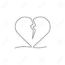 Broken Heart Continuous Line One Line Art Royalty Free Cliparts Vectors And Stock Illustration Image 149713697 Red heart illustration, broken heart love cartoon, broken heart, heart, fictional character, desktop wallpaper png. broken heart continuous line one line art